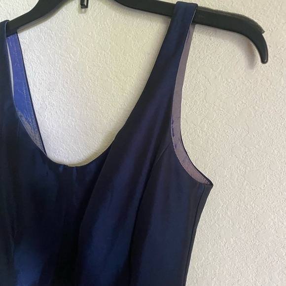 Betsy & Adam Fit & Flare Shimmery Elegant Navy Blue Party Made In USA Dress Sz M - Picture 6 of 15